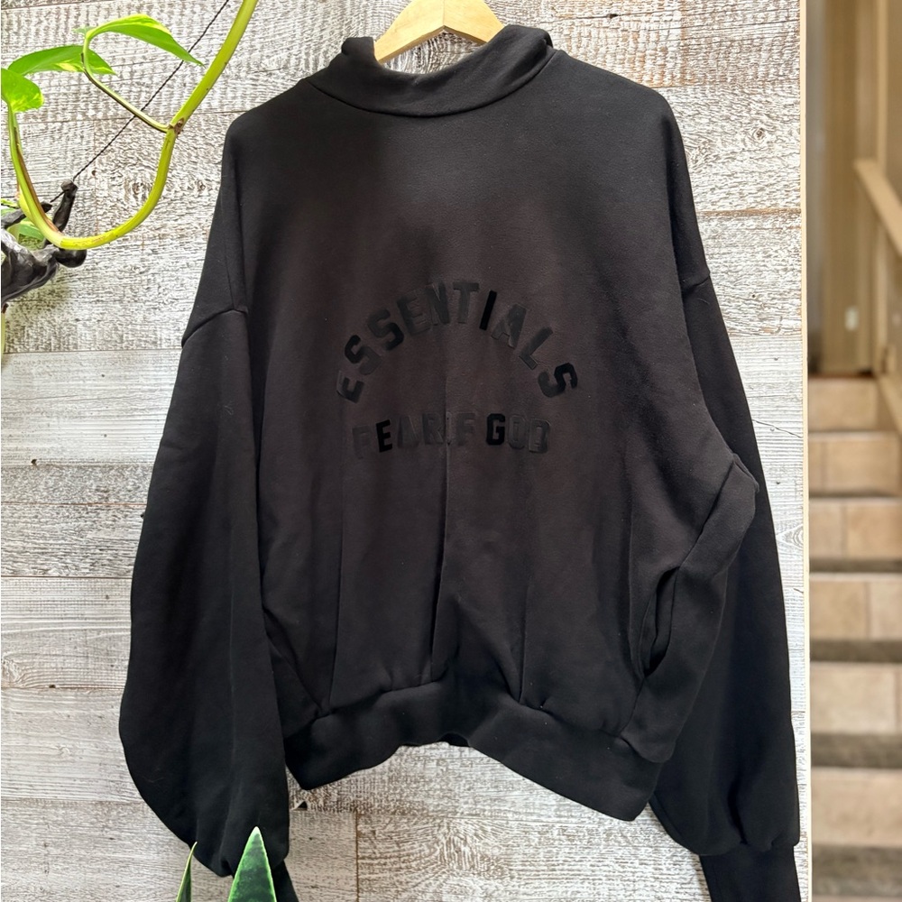 Fear of God Essentials | Classic Fleece Streetwear Hoodie Unisex M, "Jet Black" - Picture 2 of 10